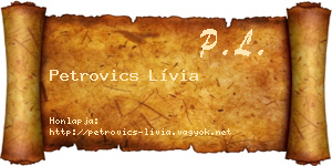 Petrovics Lívia névjegykártya